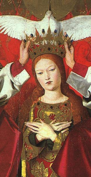 CHARONTON, Enguerrand The Coronation of the Virgin, detail: the Virgin jkh